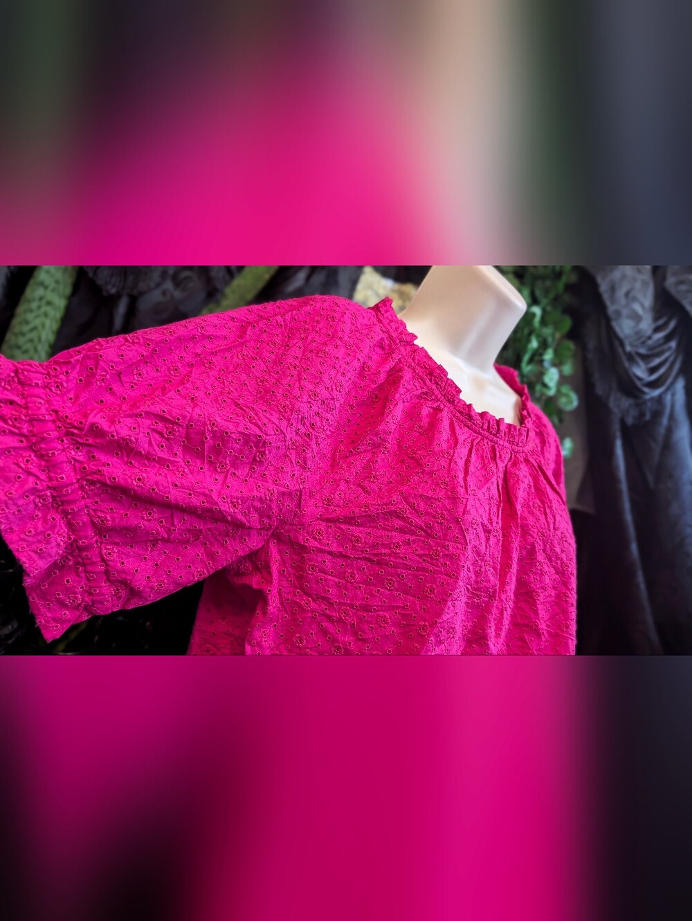 LOFT Pink Ruffle Cotton Blouse SM
